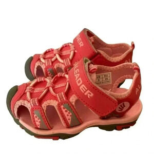 Aleader Pink Girl Outdoor Athletic Strap Closed Toe Hook & Loop Sandals SZ 9